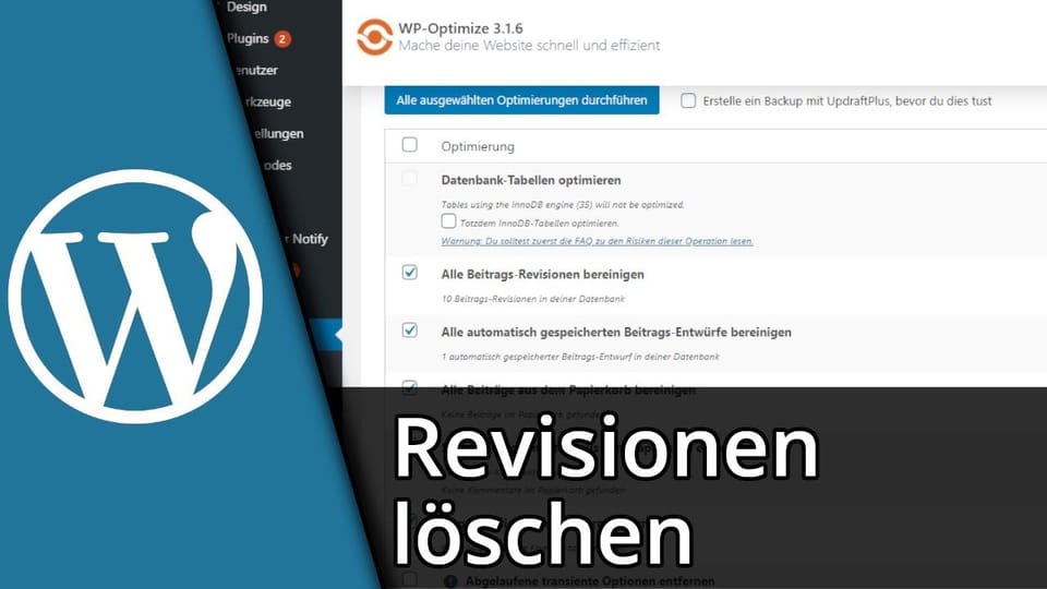 WordPress Revisionen löschen | Tutorial: Vorschaubild zum YouTube-Tutorial von TechnikShavo