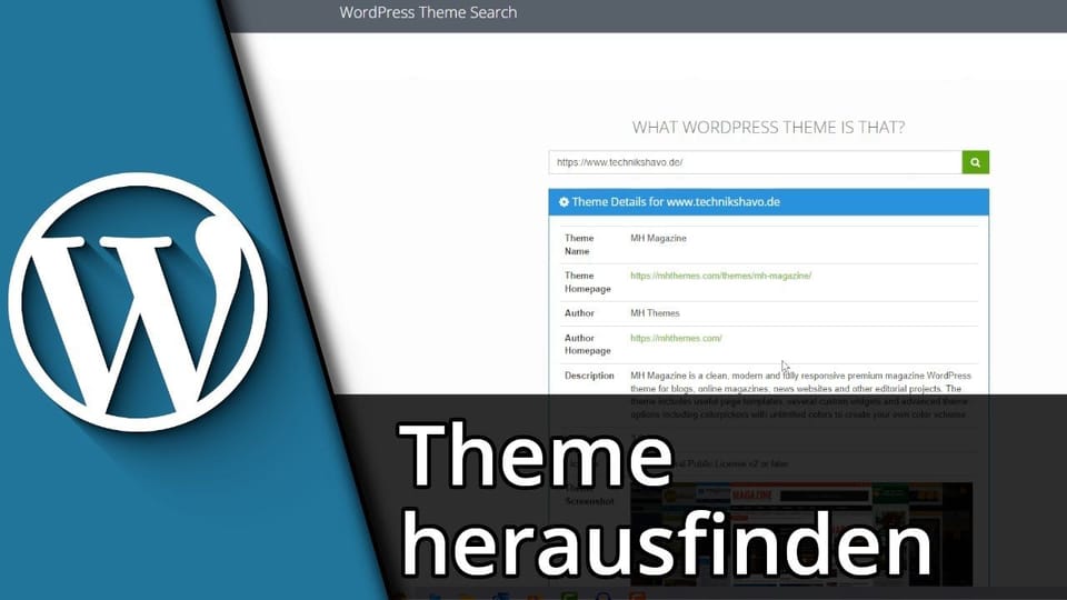 WordPress Theme herausfinden | Tutorial: Vorschaubild zum YouTube-Tutorial von TechnikShavo