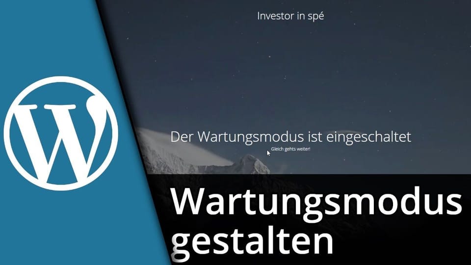 WordPress Wartungsmodus (einschalten / ausschalten / individuell gestalten) | Tutorial: Vorschaubild zum YouTube-Tutorial von TechnikShavo