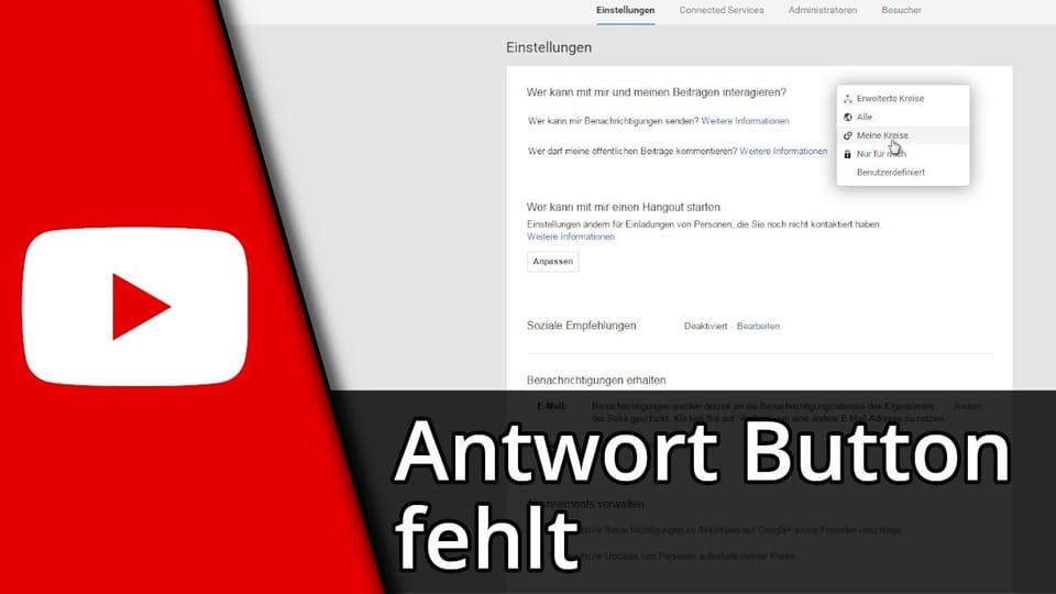 Youtube Antwort Button fehlt / Lösung / 2016 | Tutorial: Vorschaubild zum YouTube-Tutorial von TechnikShavo