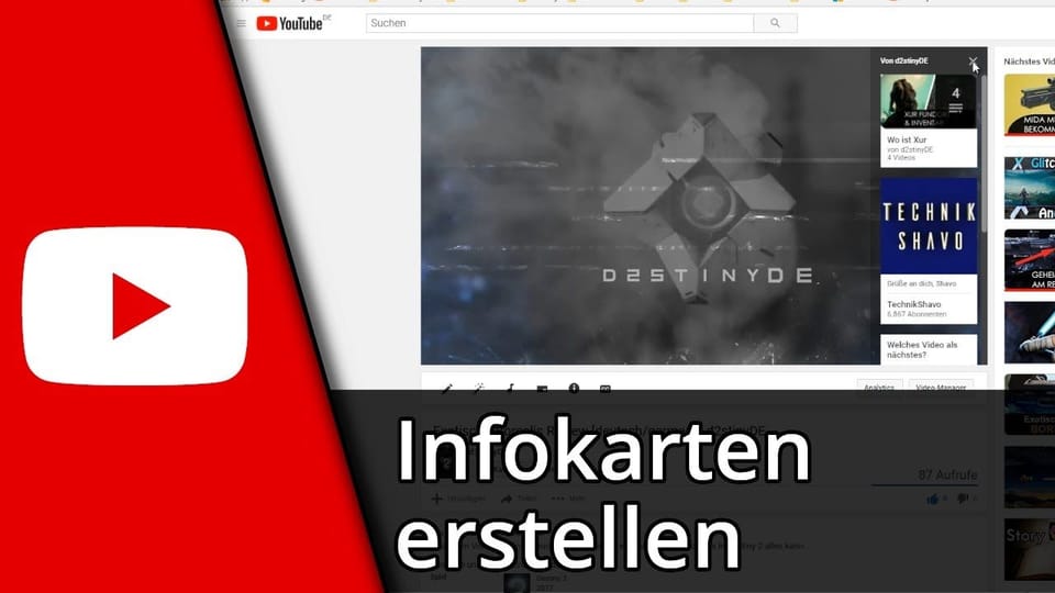 Youtube Infokarten erstellen | Tutorial: Vorschaubild zum YouTube-Tutorial von TechnikShavo