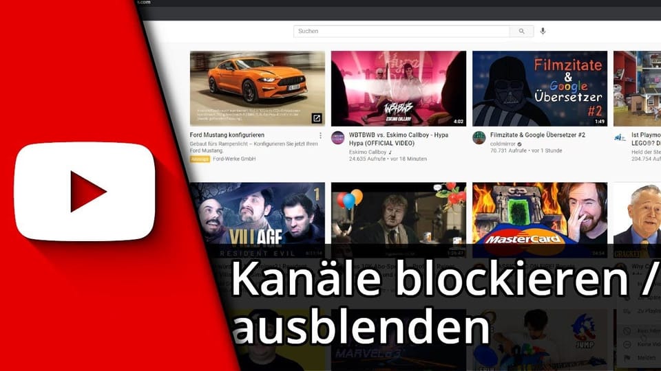 Youtube Kanäle blockieren / Youtube Kanäle ausblenden | Tutorial: Vorschaubild zum YouTube-Tutorial von TechnikShavo
