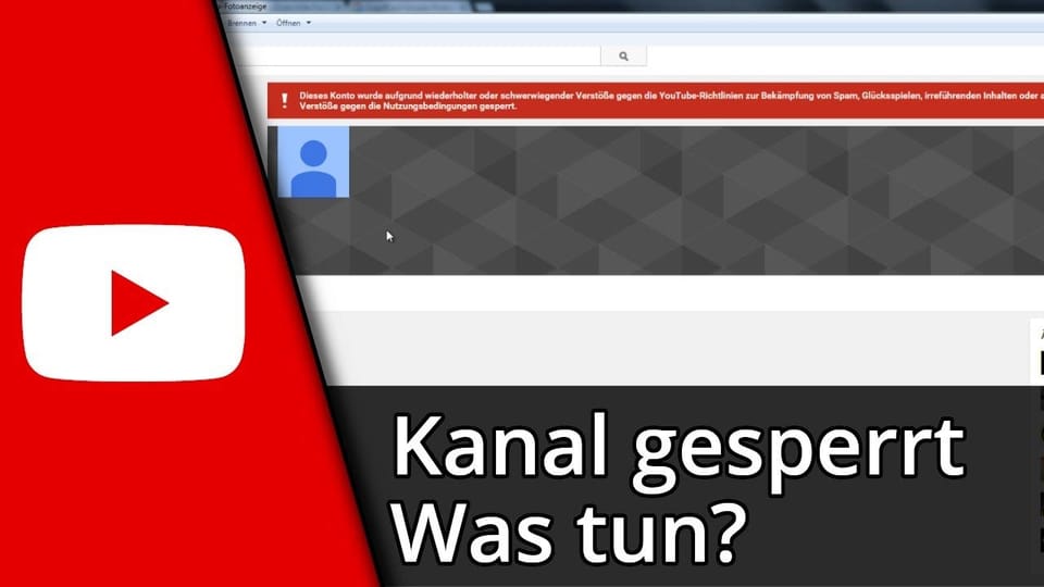 Youtube Kanal gesperrt – Was tun? | Tutorial: Vorschaubild zum YouTube-Tutorial von TechnikShavo