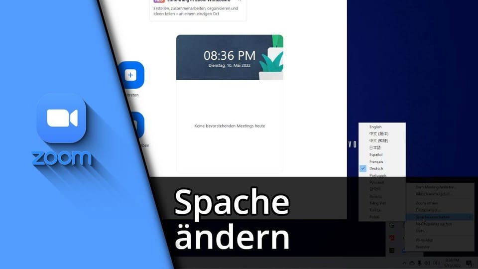 Zoom Sprache ändern auf Deutsch umstellen: Vorschaubild zum YouTube-Tutorial von TechnikShavo