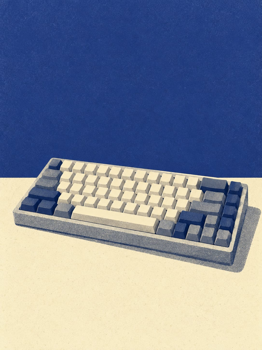 Flache Tastatur von oben