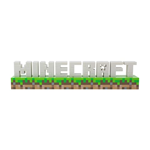 Paladone Minecraft Logo Licht - Batterie- oder USB-betrieben - 2 Lichtmodi -...
