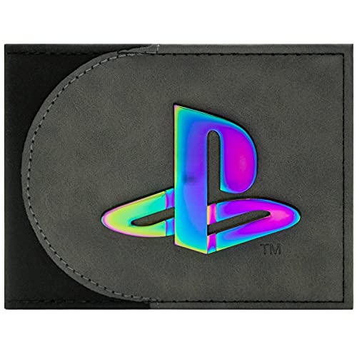 PS1 PlayStation Irisierend Logo Klassisch Portemonnaie Geldbörse Grau