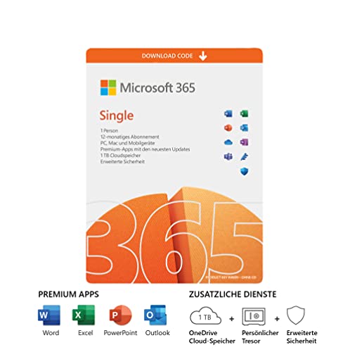 Microsoft 365 Single (inkl. Microsoft Defender) | 1 Nutzer | Mehrere PCs/Macs,...