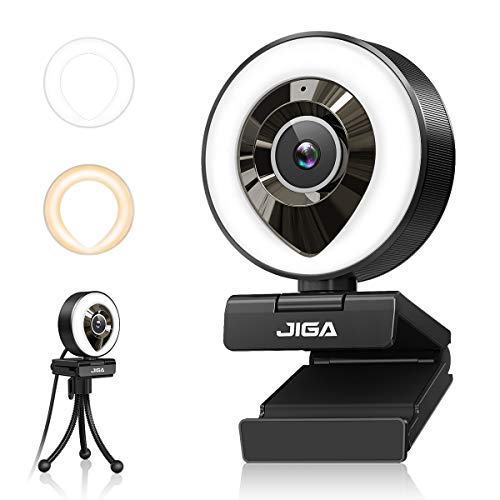 1080P Webcam mit Mikrofon, Full HD Facecam Live-Streaming Webcams mit Ringlicht,...