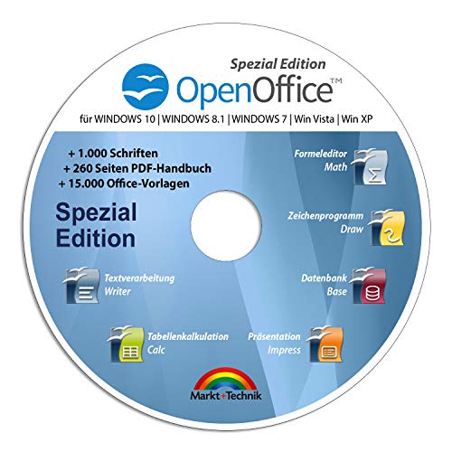 Open Office Spezial-Edition für Windows 11-10-8-7-Vista-XP | PC-Software mit...