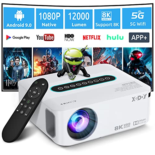 4K Support Beamer mit 5G WiFi und Bluetooth, XGODY X1 12000L Native 1080P HD...