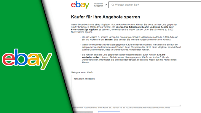 Ebay Käufer sperren