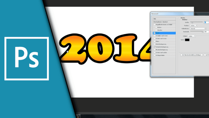 Photoshop Schrift umranden