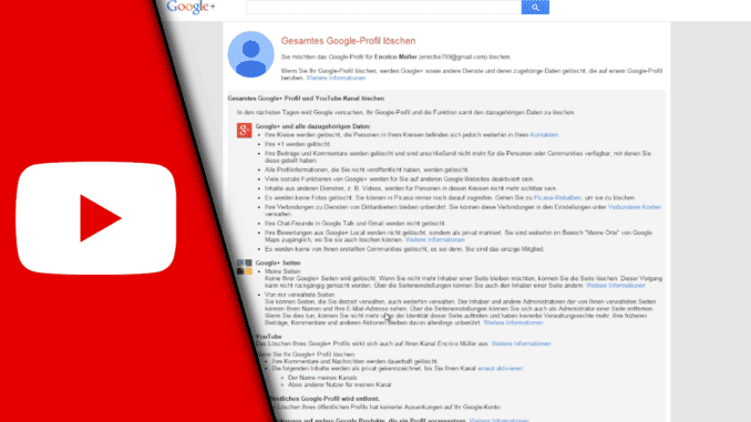 Youtube Kanal löschen Button fehlt