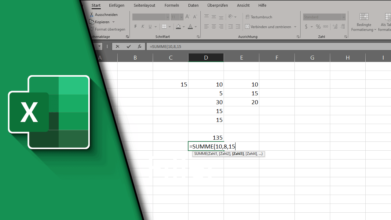 Excel SUMME (Funktion) Tutorial Technikshavo.de