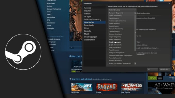 Steam Sprache ändern