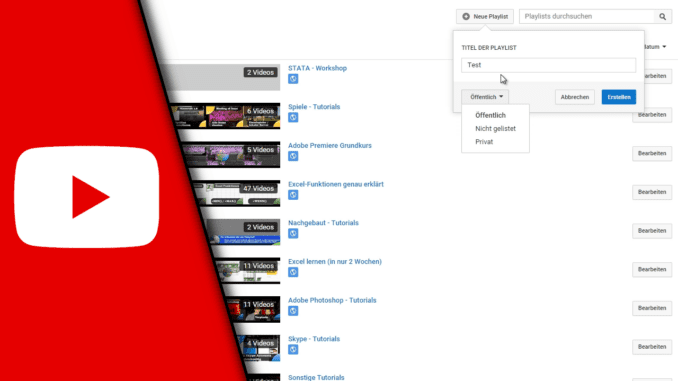 Youtube Playlist erstellen