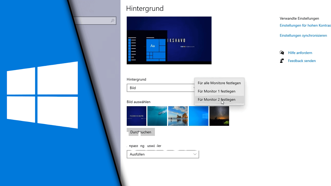 Unterschiedliche Hintergrundbilder Fur Mehrere Monitore Technikshavo De