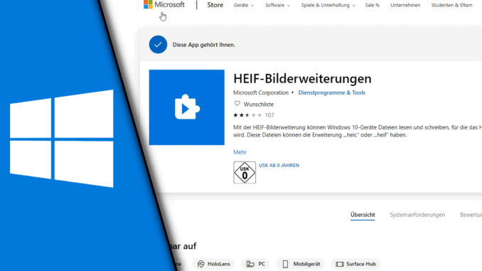 HEIC Dateien in Winwos 10 öffnen