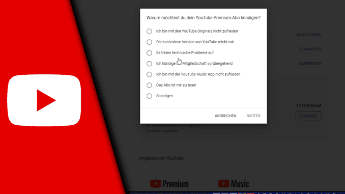 Youtube Premium kündigen