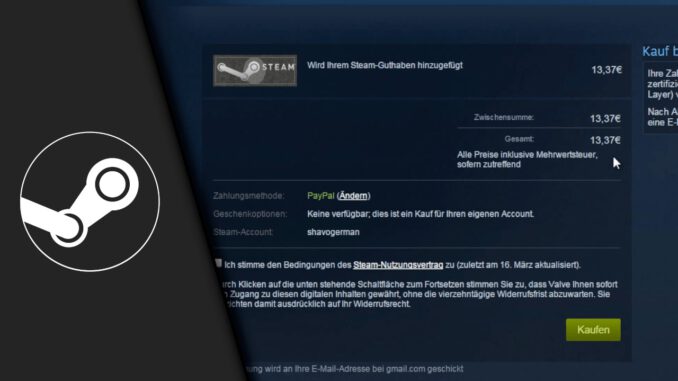 Steam unrunde Beträge