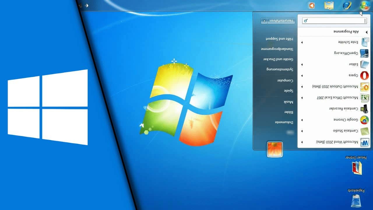 Windows 7 Bildschirm drehen