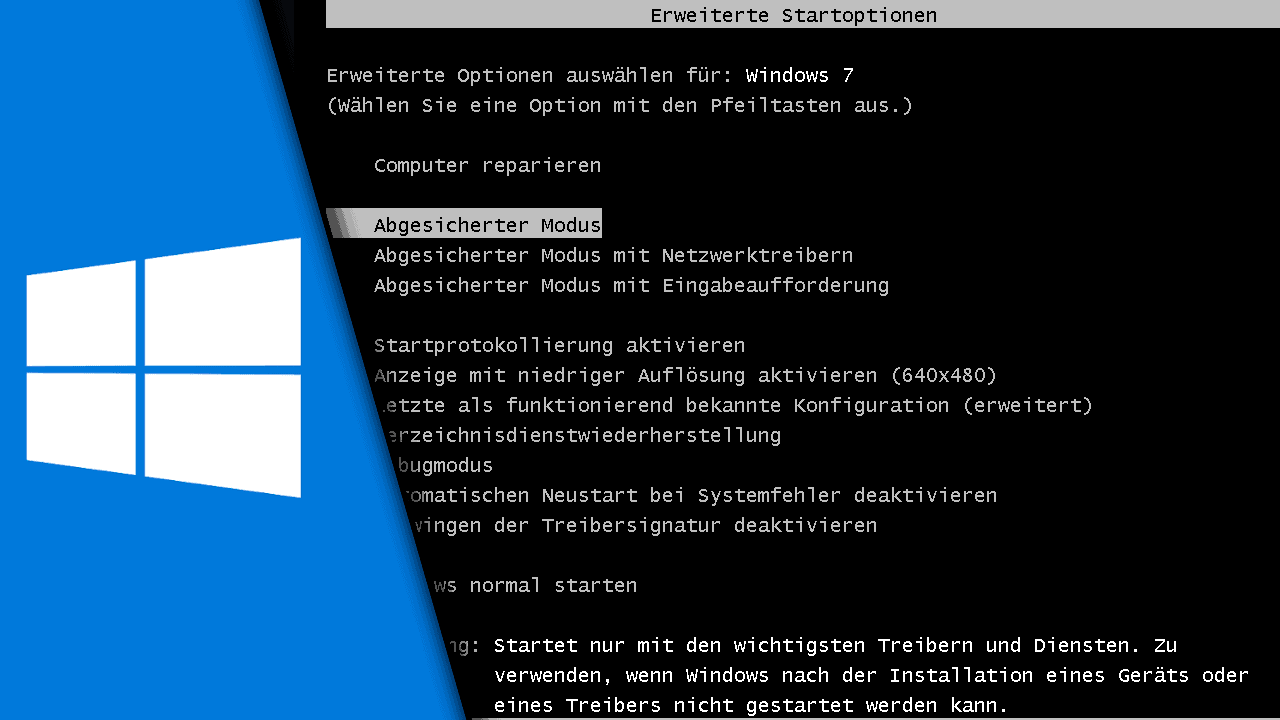 Windows 7 abgesicherter Modus (starten / beenden) Tutorial