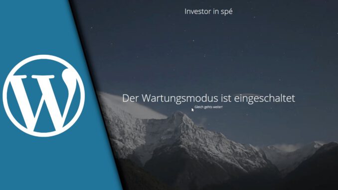 Wordpress Wartungsmodus