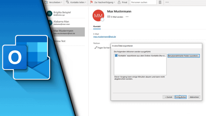 Outlook Kontakte exportieren Outlook Kontakte exportieren