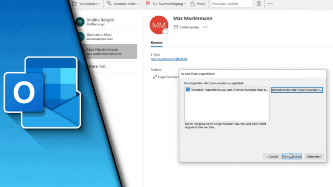 Outlook Kontakte exportieren