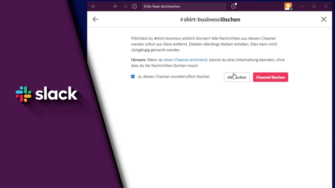 Slack Channel löschen