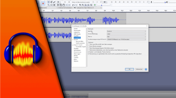 Audacity Sprache ändern