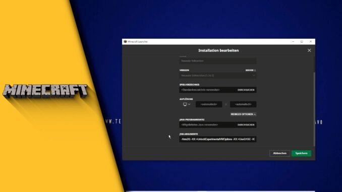 Minecraft mehr RAM zuweisen