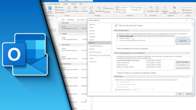 Outlook Sprache ändern