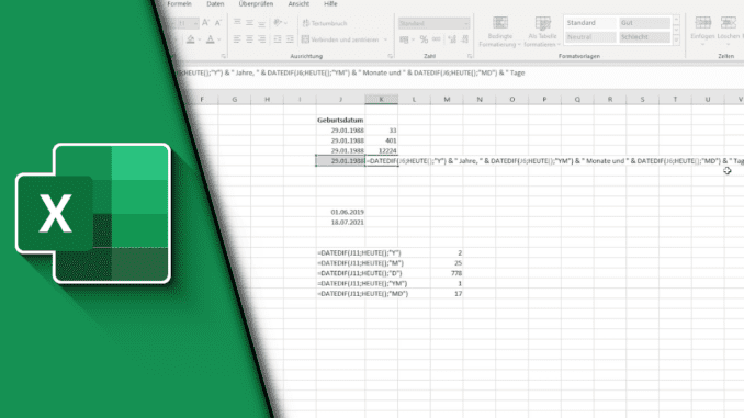 Excel Alter berechnen