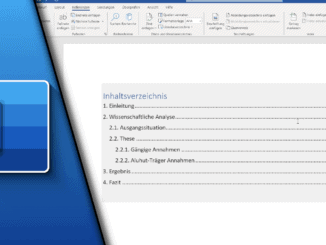 Word Inhaltsverzeichnis erstellen