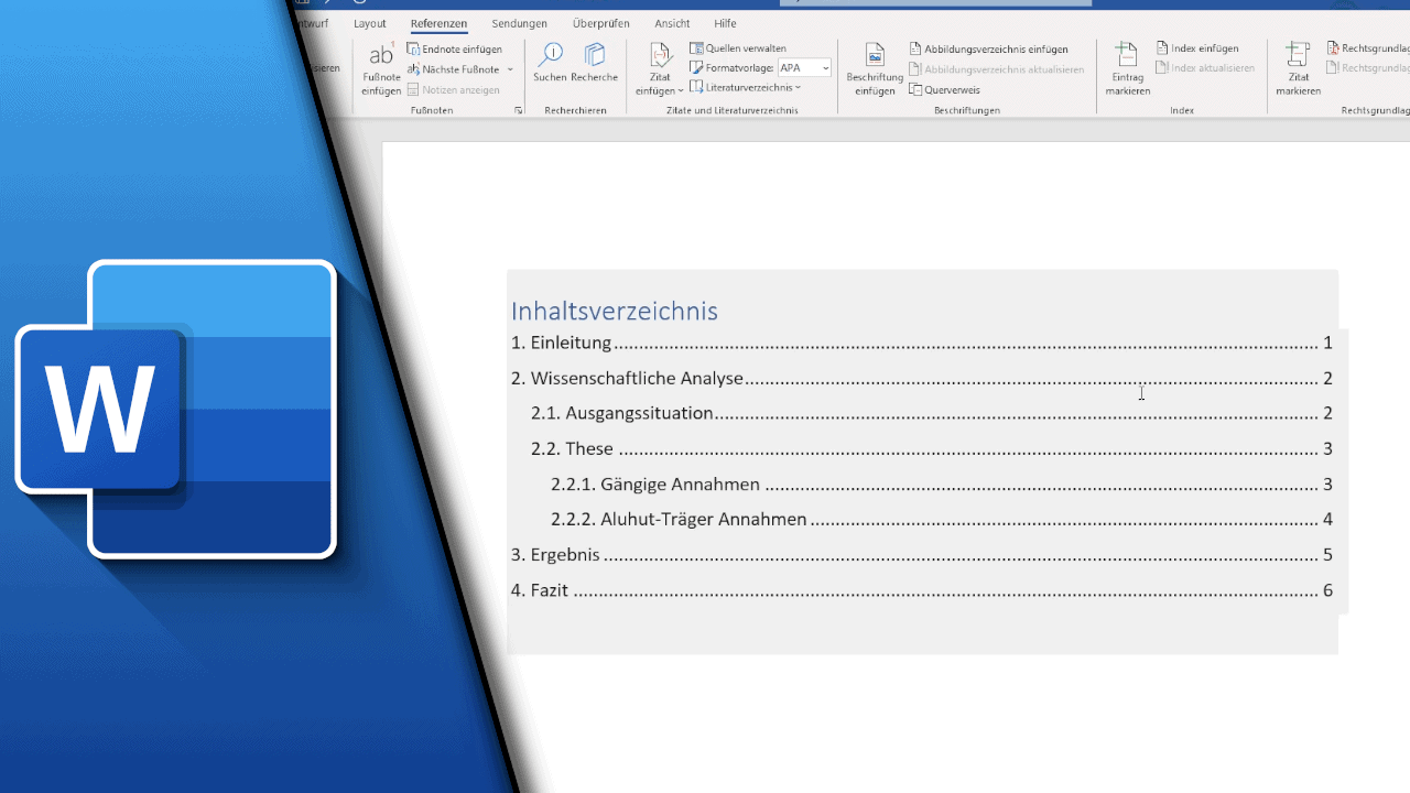 Word Inhaltsverzeichnis erstellen - Technikshavo - Tutorials mit Qualität