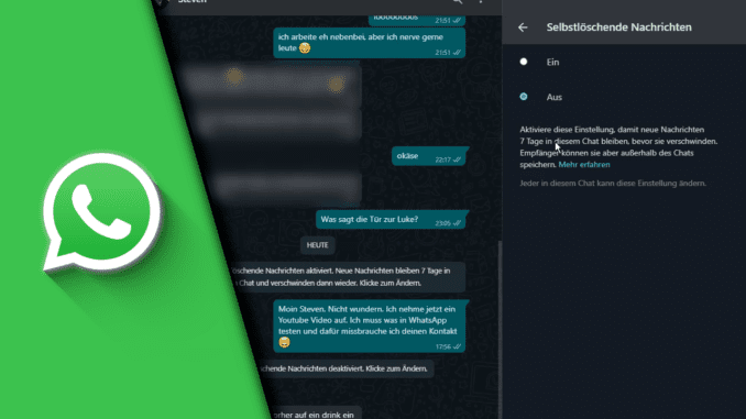 Selbstlöschende Nachrichten WhatsApp