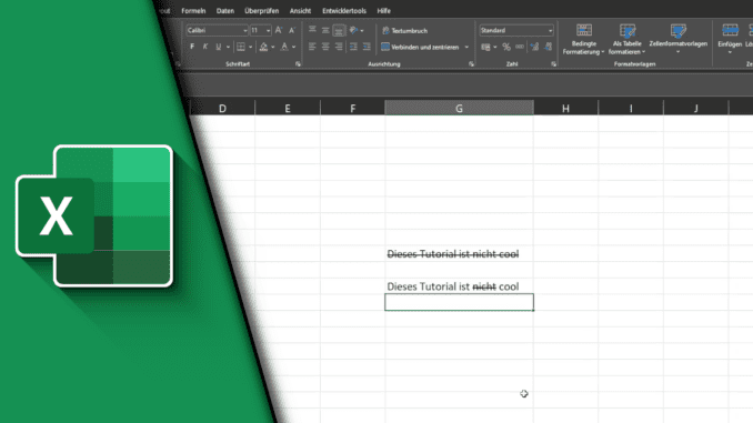 Excel Text durchstreichen