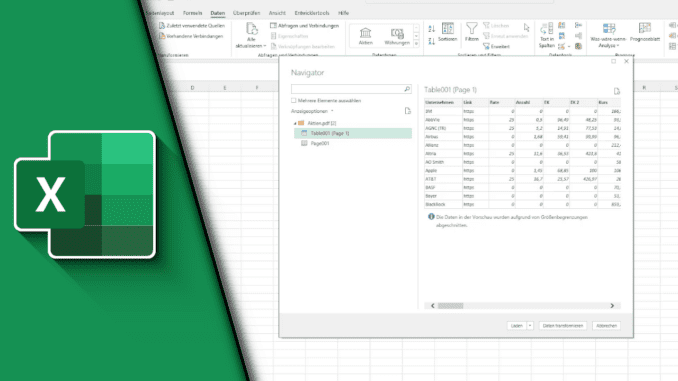 PDF in Excel umwandeln