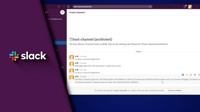 Slack-Channel archivieren