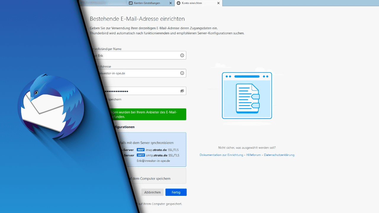 Thunderbird Email hinzufügen Tutorial - Technikshavo.de