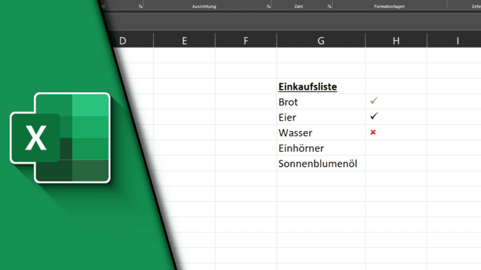 Excel Haken einfügen