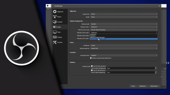 OBS Mikrofon einstellen