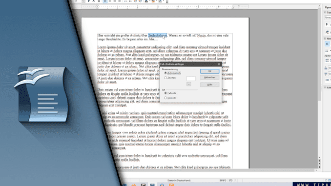 Open Office Writer Fußnote