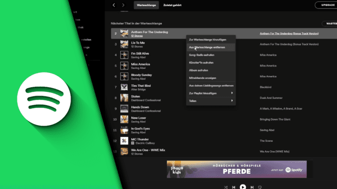 Spotify Warteschlange löschen