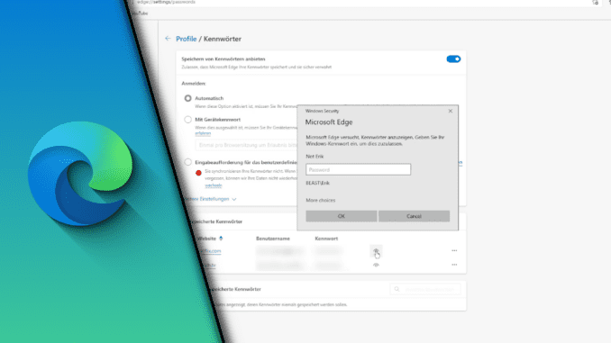 Edge Passwörter anzeigen