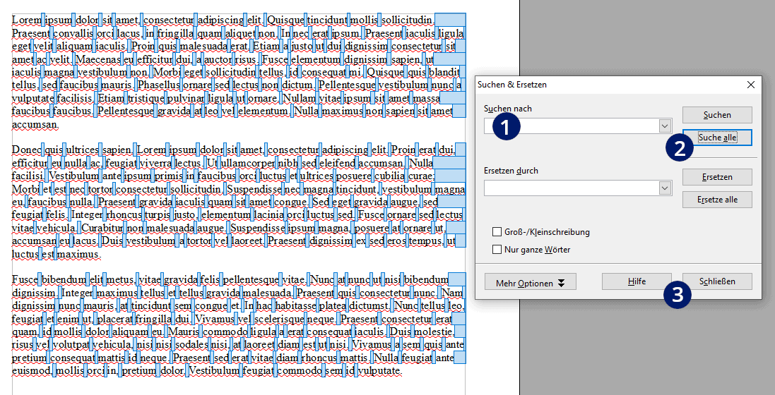 OpenOffice Zeichen zählen ohne Leerzeichen