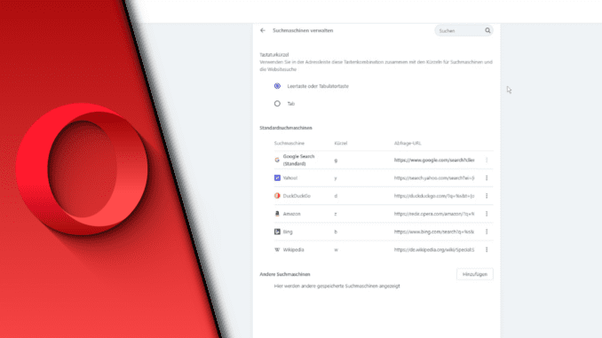 Opera Suchmaschine ändern