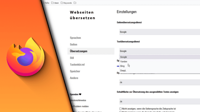 Seite übersetzen Firefox